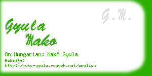 gyula mako business card
